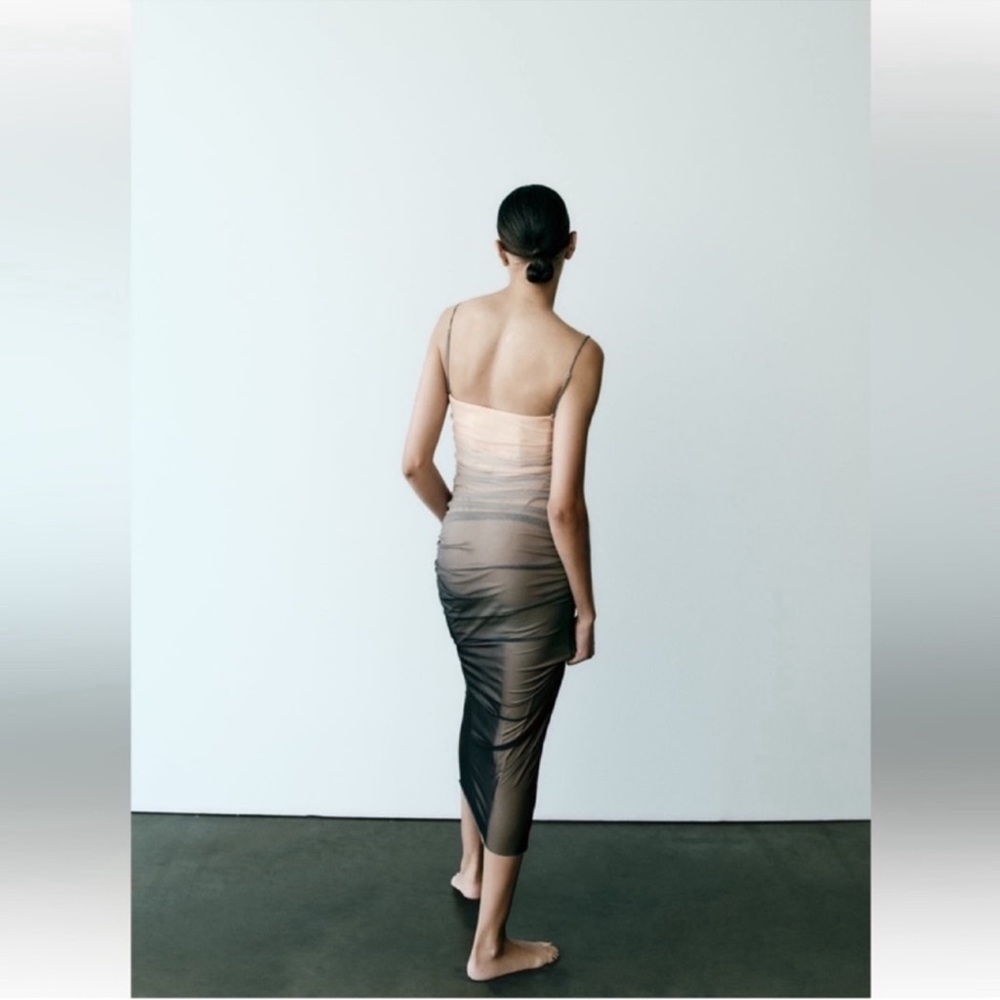 Zara Ombre Midi Dress in Blush and Gray - Picture 6 of 12